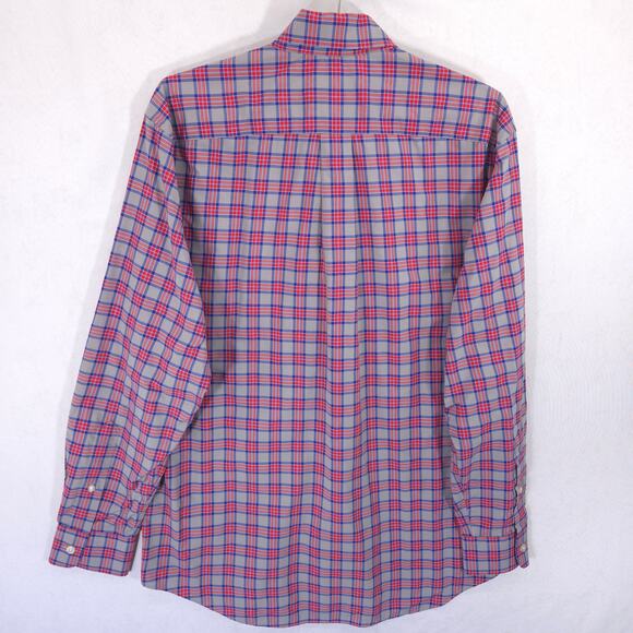 Vineyard Vines Performance Shirt Mens M Gray Red Blue Plaid Classic Fit Murray - Picture 3 of 6